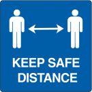 Gulvpiktogram for "Keep safe distance”