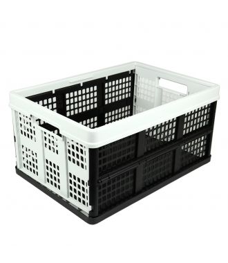 Sammenleggbar kasse - 46 liter - lysegrå og svart