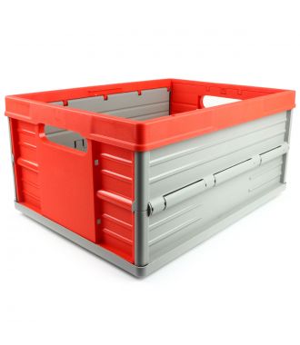 Sammenleggbar kasse - 32 liter - rød og grå